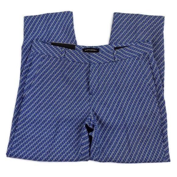 Banana Republic Avery Blue Geometric Stripe Ankle Pants Womens Size 4P Petite - Picture 3 of 7